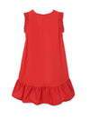 Mayoral Girls Frill Sleeve Dress, Red