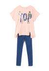 Mayoral Girl 2 Piece T-Shirt and Legging Set, Pink