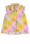Mayoral Girls Vibrant Chequered Shirt, Multicoloured