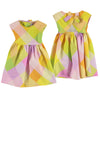 Mayoral Girls Vibrant Chequered Princess Dress, Multicoloured