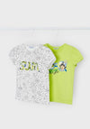 Mayoral Girl Set OF Two T-shirts, Lime