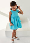 Mayoral Girl Sleeveless Bow Dress, Blue