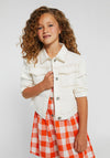Mayoral Girls Twill Jacket, Off White