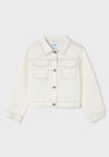 Mayoral Girls Twill Jacket, Off White