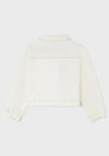 Mayoral Girls Twill Jacket, Off White