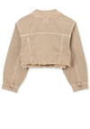Mayoral Girls Cropped Denim Jacket, Sand