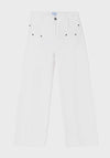 Mayoral Kid Girl Straight Twill Cropped Trousers, White