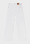 Mayoral Kid Girl Straight Twill Cropped Trousers, White