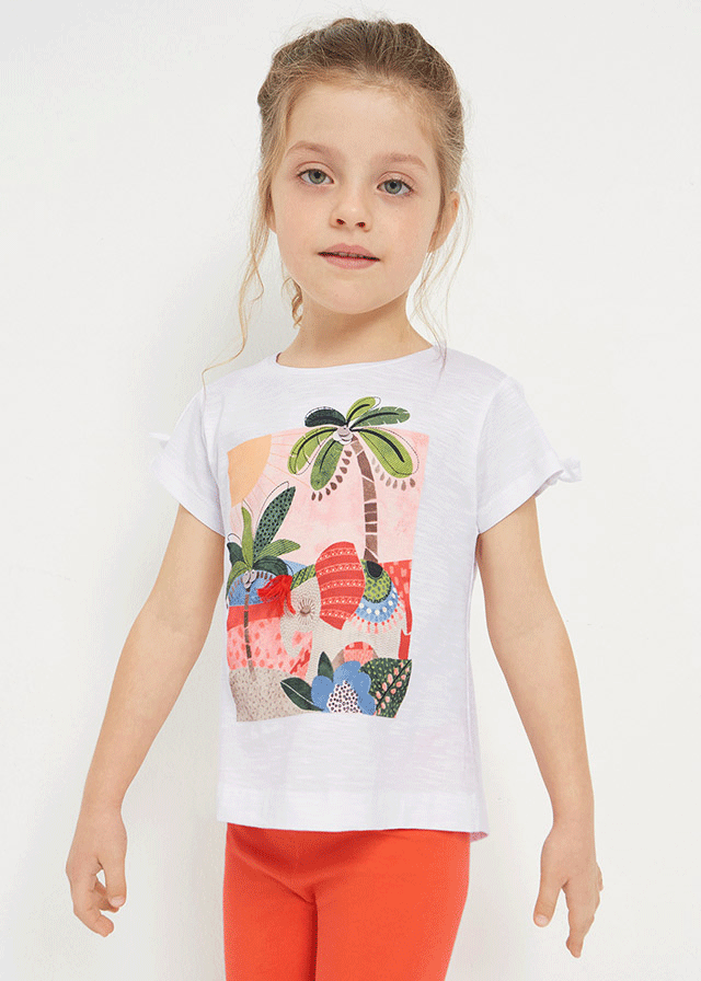 Mayoral Girls Palm Tree T-Shirt and Legging Set, Naranja