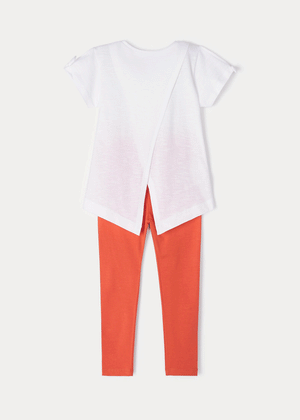 Mayoral Girls Palm Tree T-Shirt and Legging Set, Naranja