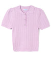 Mayoral Girl Short Sleeve Knit Polo, Lilac