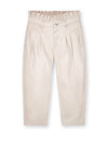 Mayoral Girls Slouchy High Waisted Trousers, Beige