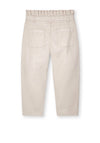 Mayoral Girls Slouchy High Waisted Trousers, Beige