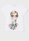 Mayoral Girls Graphic Short Sleeve T-shirt, White