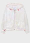 Mayoral Girls Holographic Design Windbreaker, White