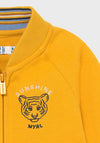 Mayoral Baby Boys Tiger Motif Jersey Jacket, Mustard