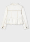 Mayoral Girls Stud Trim Denim Jacket, Off White
