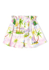 Mayoral Kid Girl Patterned Short With Bow, Pink Multi