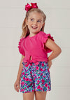 Mayoral Girls Tee & Shorts Set, Pink