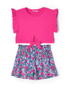 Mayoral Girls Tee & Shorts Set, Pink
