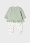 Mayoral Baby Girl 2 Piece Set, Green and Cream