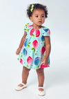Mayoral Baby Girl Fruit Patterned Dress, Blue Multi