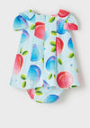 Mayoral Baby Girl Fruit Patterned Dress, Blue Multi