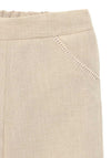 Mayoral Baby Girl Cropped Linen Trousers, Beige
