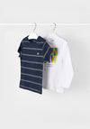 Mayoral Boys 2 Shirt Set, Navy Multi
