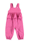 Mayoral Girls Chequered Dungarees, Pink