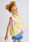 Mayoral Girls Vibrant Chequered Shirt, Multicoloured