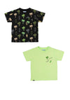 Mayoral Boy Set of Two T-shirts, Black and Green