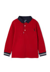 Mayoral Boys Long Sleeve Polo, Red