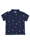 Mayoral Boys Graphics Short Sleeve Polo Shirt, Marino