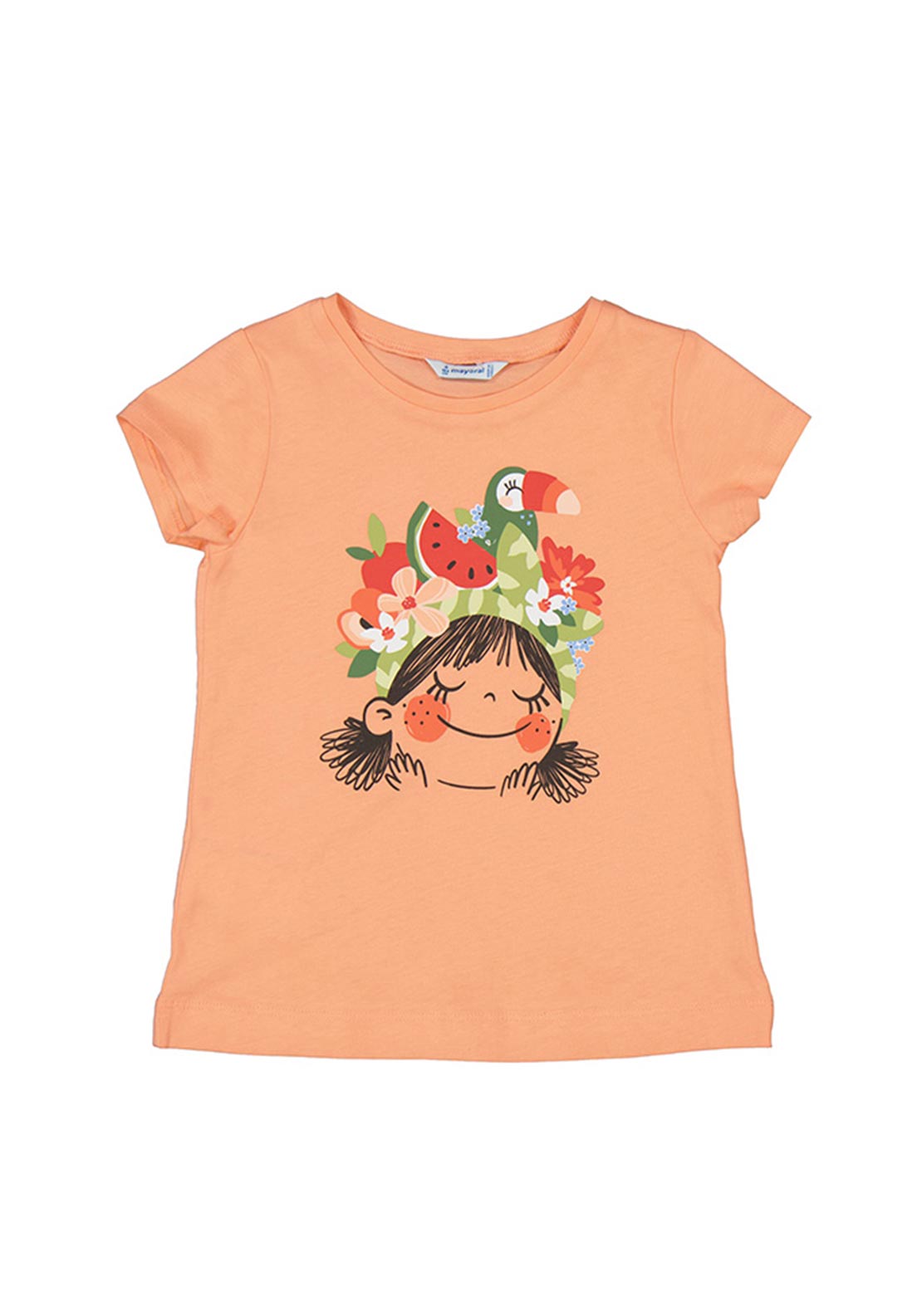 Mayoral Girl Short Sleeve Fruit T-shirt, Orange