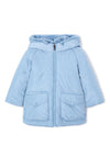 Mayoral Girl Reversible Hooded Jacket, Ocean Blue
