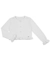 Mayoral Girl Frill Knit Cardigan, White