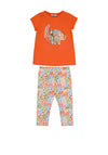 Mayoral Girl Animal Top and Legging Set, Orange