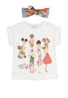 Mayoral Girl T-Shirt and Floral Headband Set, White