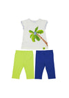 Mayoral Girl Top and Two Legging Set, Lime Multi