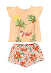 Mayoral Girls 2-Piece Short and T-Shirt Set, Melocoton