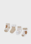 Mayoral Baby Girl Set of 4 Socks Set, Taupe