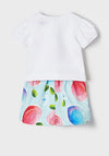 Mayoral Baby Girl Apple Top and Short Set, White/Blue
