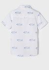 Mayoral Boys Fish Shirt, White Multi