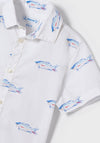 Mayoral Boys Fish Shirt, White Multi