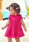 Mayoral Baby Girl Perforated Print Dress, Pink