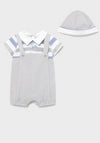 Mayoral Baby Boys 2 Piece Romper and Hat Set, Grey