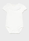 Mayoral Baby Girls Ruffle Neck Bodysuit, White