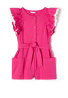 Mayoral Girls Ruffled Playsuit, Pink