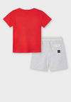 Mayoral Boys DJ Print Two Piece Set, Red & Grey